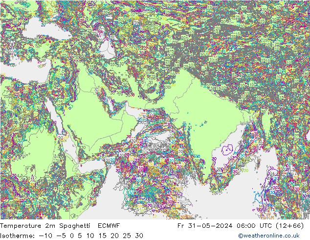 Sıcaklık Haritası 2m Spaghetti ECMWF Cu 31.05.2024 06 UTC