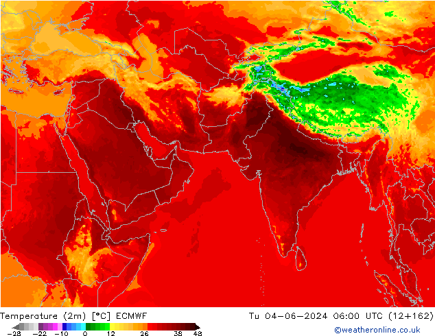 Temperature (2m) ECMWF Út 04.06.2024 06 UTC