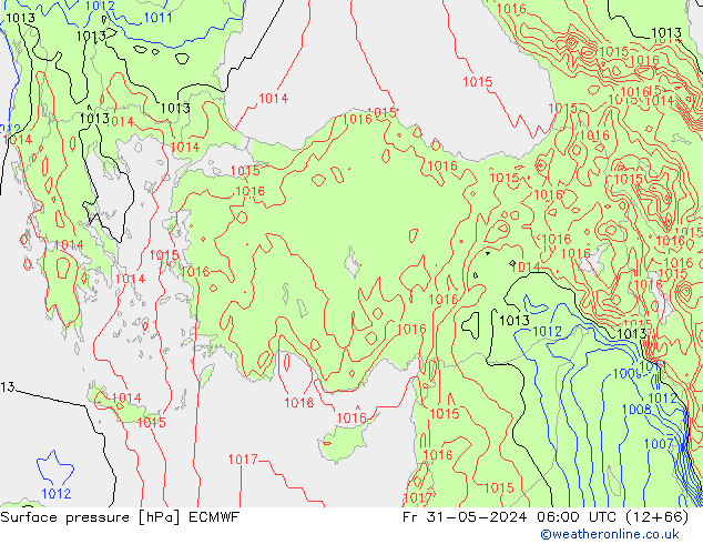 Yer basıncı ECMWF Cu 31.05.2024 06 UTC