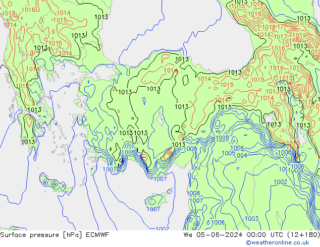 pression de l'air ECMWF mer 05.06.2024 00 UTC