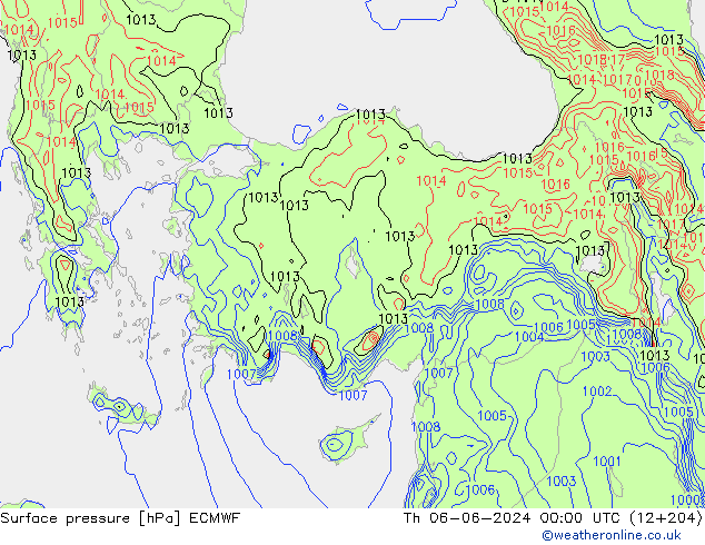 pressão do solo ECMWF Qui 06.06.2024 00 UTC