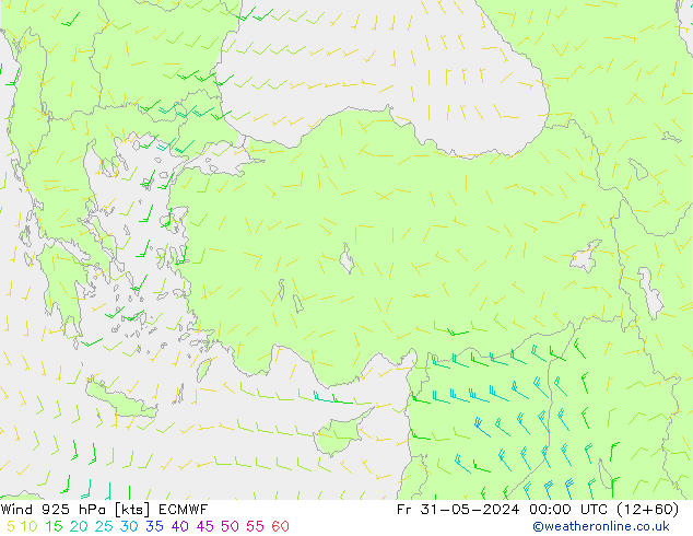 ветер 925 гПа ECMWF пт 31.05.2024 00 UTC