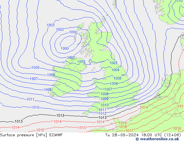 Luchtdruk (Grond) ECMWF di 28.05.2024 18 UTC