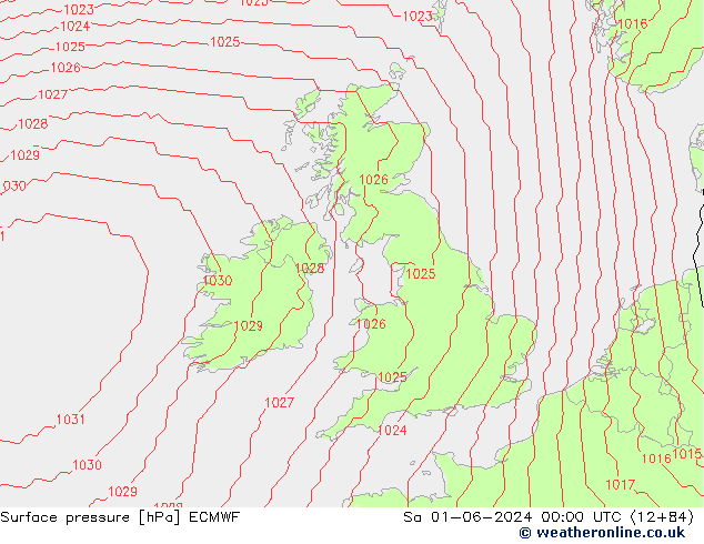 Surface pressure ECMWF Sa 01.06.2024 00 UTC