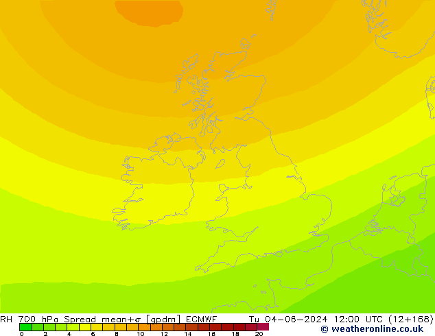 RV 700 hPa Spread ECMWF di 04.06.2024 12 UTC