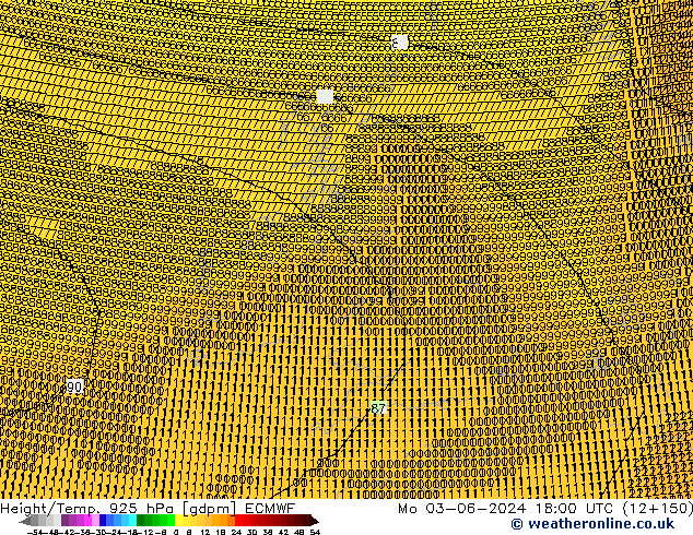 Height/Temp. 925 hPa ECMWF lun 03.06.2024 18 UTC