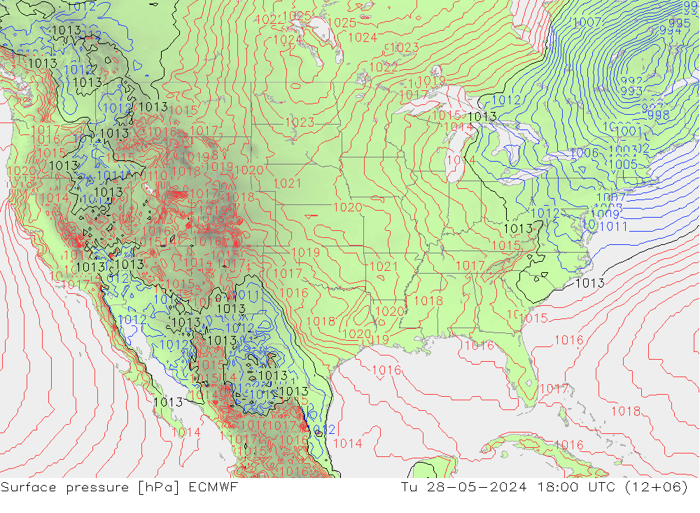 Luchtdruk (Grond) ECMWF di 28.05.2024 18 UTC