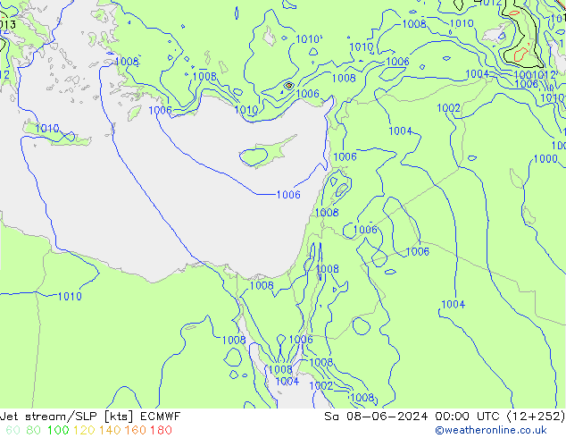 Jet stream/SLP ECMWF Sa 08.06.2024 00 UTC