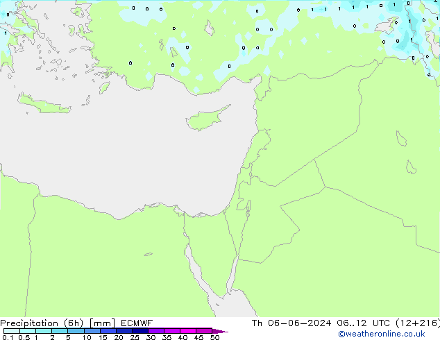 Yağış (6h) ECMWF Per 06.06.2024 12 UTC