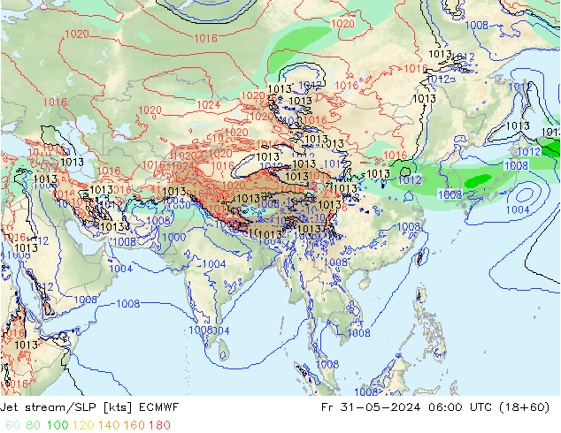 джет/приземное давление ECMWF пт 31.05.2024 06 UTC