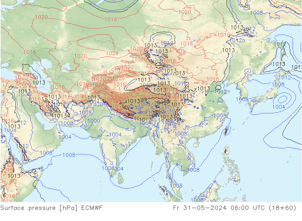 pression de l'air ECMWF ven 31.05.2024 06 UTC