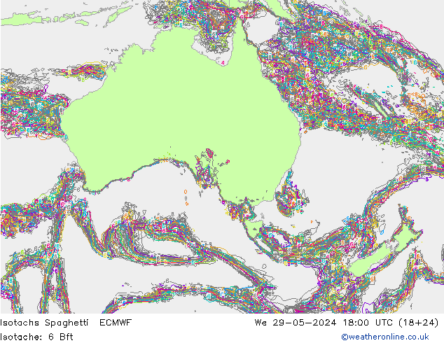 Isotachen Spaghetti ECMWF wo 29.05.2024 18 UTC