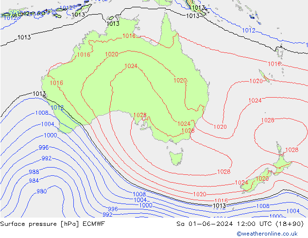 Yer basıncı ECMWF Cts 01.06.2024 12 UTC