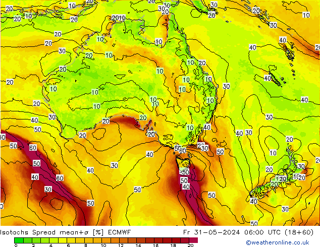 Isotachs Spread ECMWF Fr 31.05.2024 06 UTC