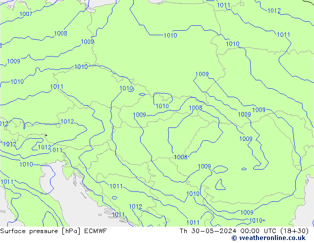 приземное давление ECMWF чт 30.05.2024 00 UTC