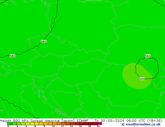 Height 500 hPa Spread ECMWF gio 30.05.2024 06 UTC