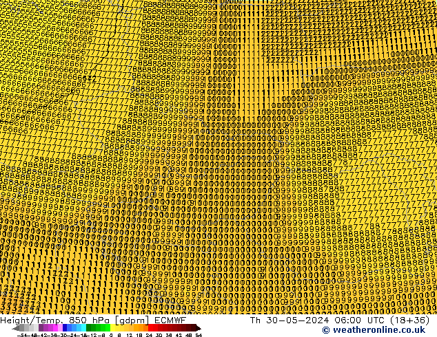 Height/Temp. 850 hPa ECMWF Th 30.05.2024 06 UTC