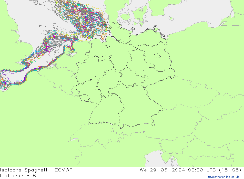 Isotachs Spaghetti ECMWF St 29.05.2024 00 UTC