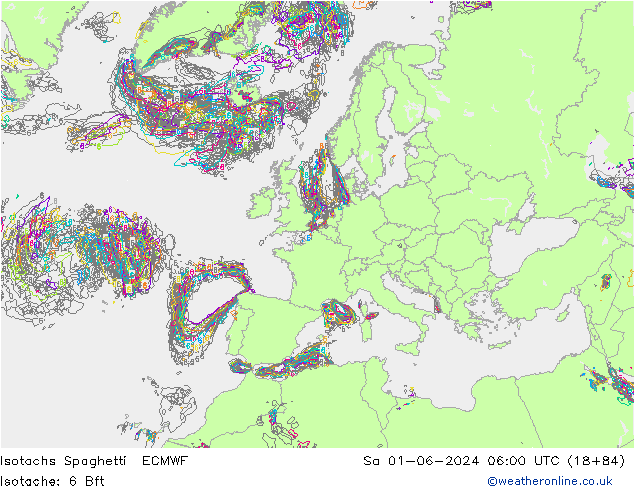 Isotachs Spaghetti ECMWF  01.06.2024 06 UTC