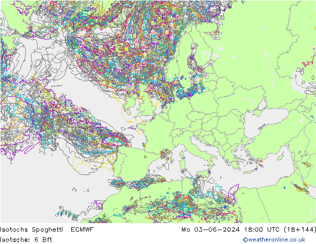 Eşrüzgar Hızları Spaghetti ECMWF Pzt 03.06.2024 18 UTC