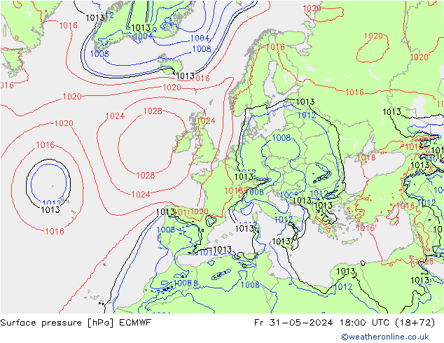 приземное давление ECMWF пт 31.05.2024 18 UTC