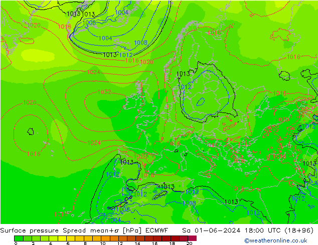 Yer basıncı Spread ECMWF Cts 01.06.2024 18 UTC