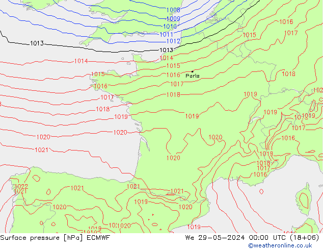 Yer basıncı ECMWF Çar 29.05.2024 00 UTC