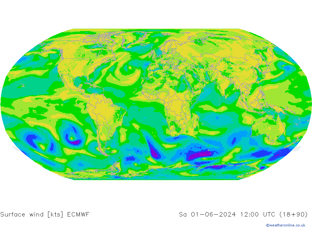 Rüzgar 10 m ECMWF Cts 01.06.2024 12 UTC