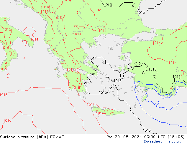 Surface pressure ECMWF We 29.05.2024 00 UTC