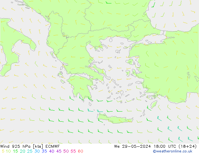 Wind 925 hPa ECMWF St 29.05.2024 18 UTC