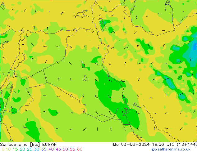 Surface wind ECMWF Mo 03.06.2024 18 UTC