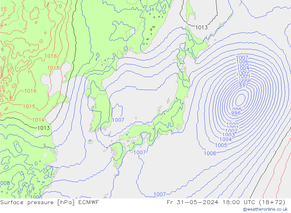 Yer basıncı ECMWF Cu 31.05.2024 18 UTC