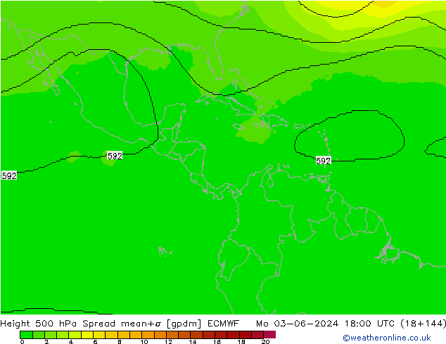 Height 500 hPa Spread ECMWF Seg 03.06.2024 18 UTC