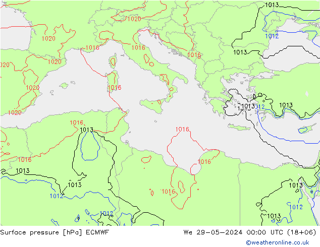приземное давление ECMWF ср 29.05.2024 00 UTC