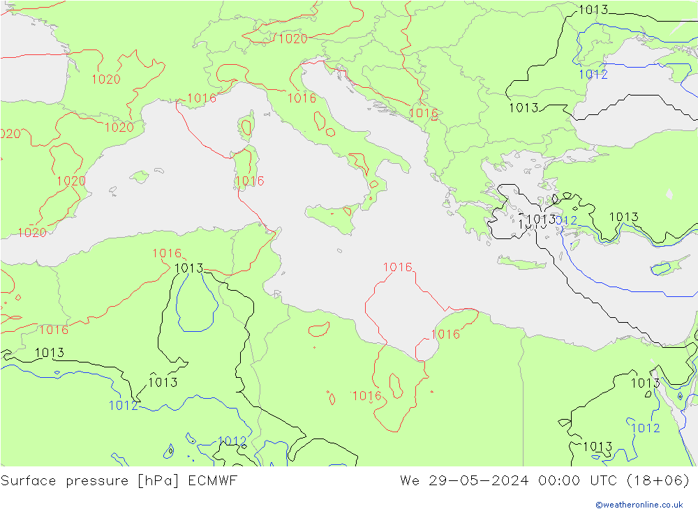 приземное давление ECMWF ср 29.05.2024 00 UTC