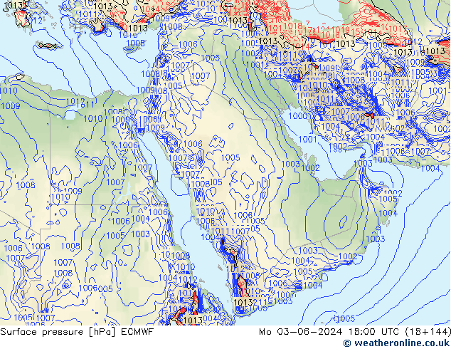 ciśnienie ECMWF pon. 03.06.2024 18 UTC