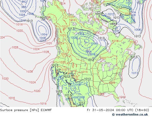 Surface pressure ECMWF Fr 31.05.2024 06 UTC