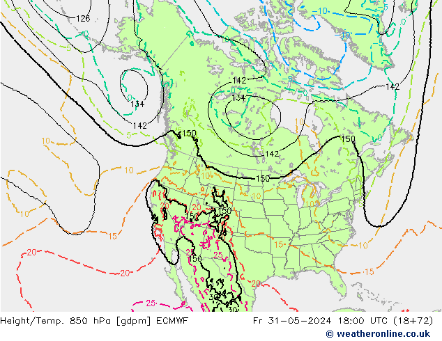 Yükseklik/Sıc. 850 hPa ECMWF Cu 31.05.2024 18 UTC