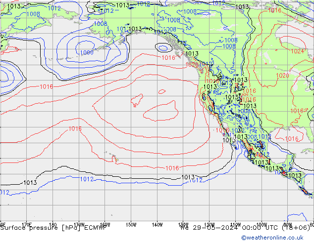 pression de l'air ECMWF mer 29.05.2024 00 UTC