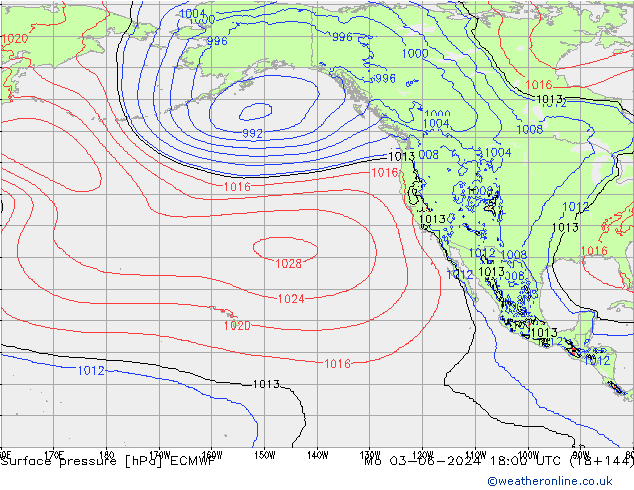 pressão do solo ECMWF Seg 03.06.2024 18 UTC