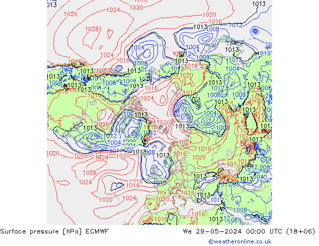 Yer basıncı ECMWF Çar 29.05.2024 00 UTC