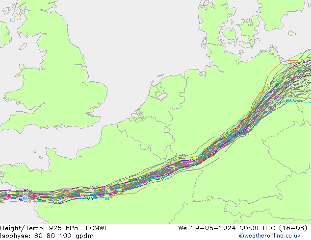 Hoogte/Temp. 925 hPa ECMWF wo 29.05.2024 00 UTC