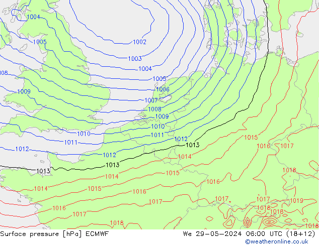 приземное давление ECMWF ср 29.05.2024 06 UTC