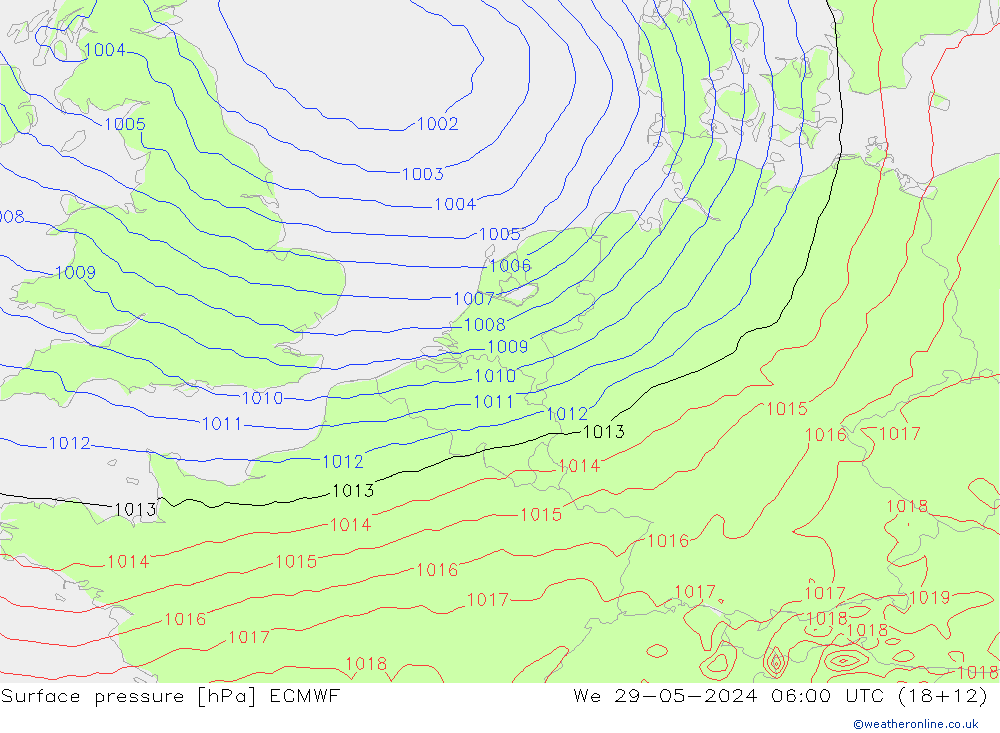 приземное давление ECMWF ср 29.05.2024 06 UTC