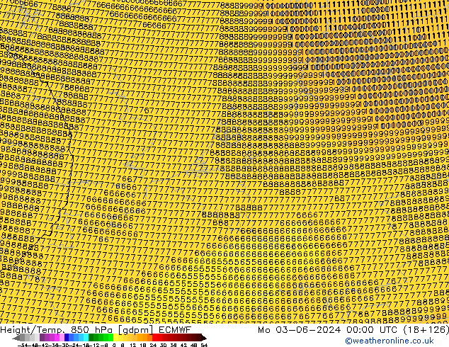 Height/Temp. 850 hPa ECMWF  03.06.2024 00 UTC