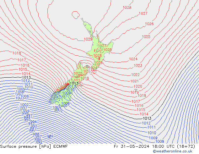 ciśnienie ECMWF pt. 31.05.2024 18 UTC