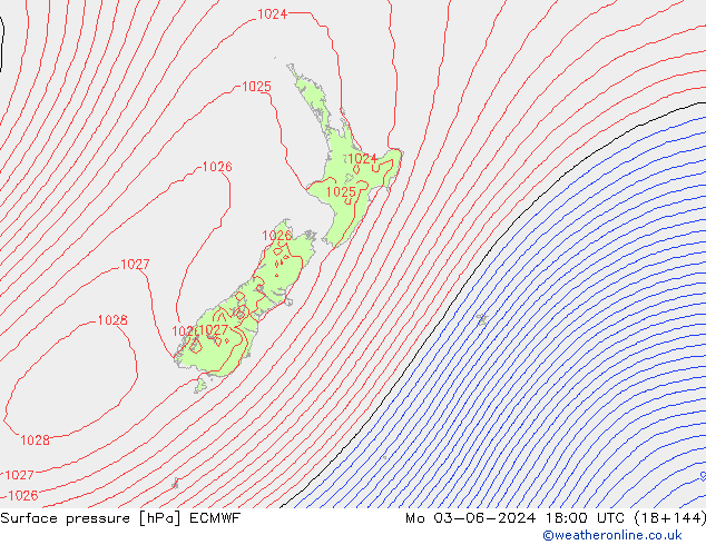 Pressione al suolo ECMWF lun 03.06.2024 18 UTC