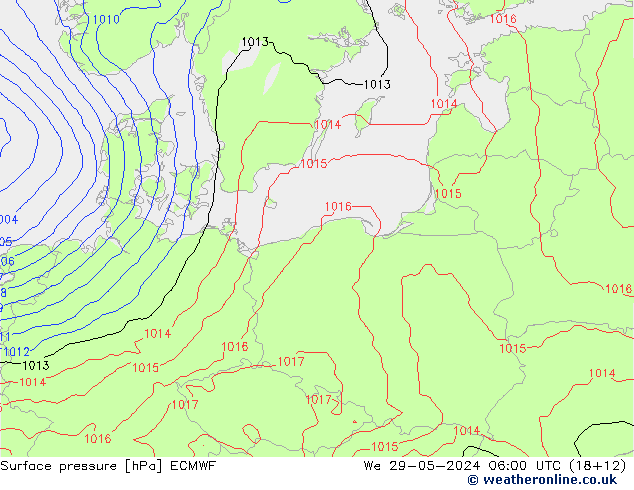 Yer basıncı ECMWF Çar 29.05.2024 06 UTC