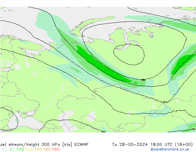 Straalstroom ECMWF di 28.05.2024 18 UTC