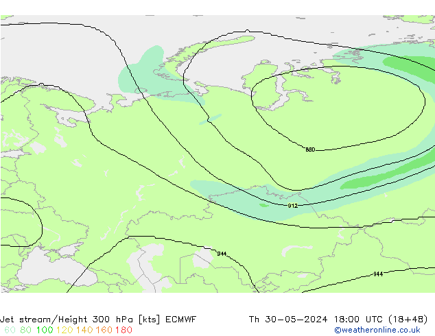 Straalstroom ECMWF do 30.05.2024 18 UTC